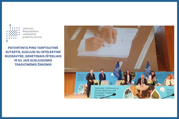 Titulinės naujienos apie Pasaulinės intelektinės nuosavybės organizacijos sutarties patvirtinimą iliustracija